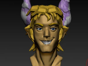 cara de dem&ocirc;nio jovem Modelo 3D