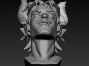 cara de dem&ocirc;nio jovem Modelo 3D