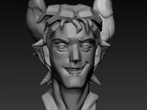 cara de dem&ocirc;nio jovem Modelo 3D