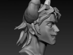 cara de dem&ocirc;nio jovem Modelo 3D