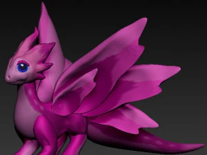 dragon rose ail&eacute; Modèle 3D