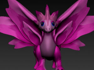 winged pink dragon 3D Model