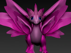 winged pink dragon 3D Model