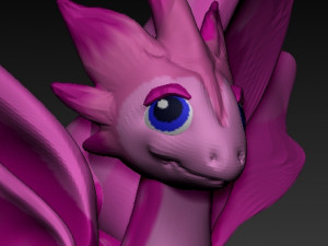 winged pink dragon 3D Model