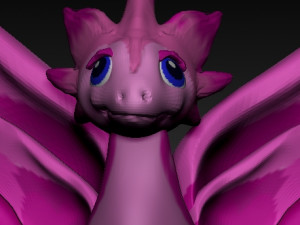 winged pink dragon 3D Model