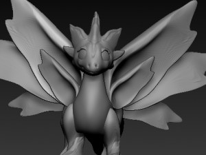 winged pink dragon 3D Model