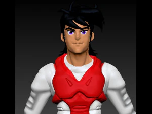 самурай ронин воин красный первый костюм 3D Модель