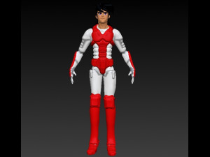 samuray ronin warrior red first costume 3D Model