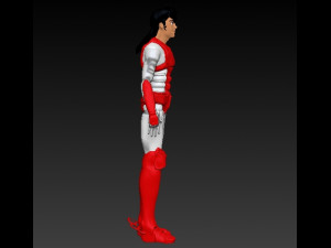 samuray ronin warrior red first costume 3D Model