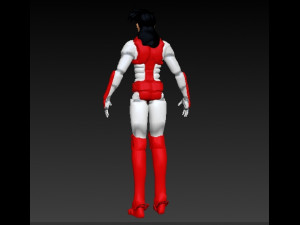 samuray ronin warrior red first costume 3D Model