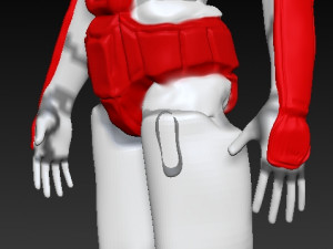 samuray ronin warrior red first costume 3D Model