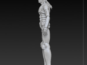 samuray ronin warrior red first costume 3D Model