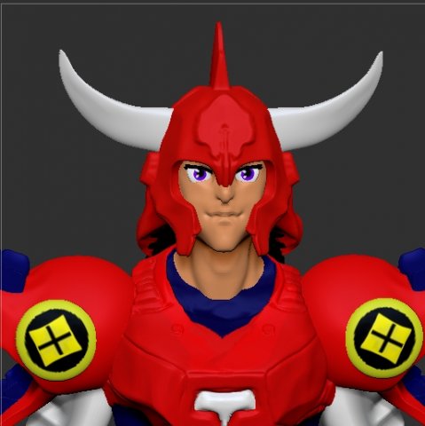 samuray with red armor 3D Model .c4d .max .obj .3ds .fbx .stl .blend 