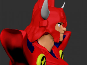 samuray with red armor 3D Model