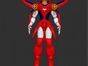 samuray with red armor 3D Model