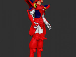 samuray with red armor 3D Model
