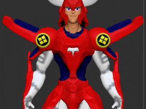 samuray with red armor 3D Model