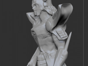 samuray with red armor 3D Model
