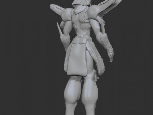 samuray with red armor 3D Model
