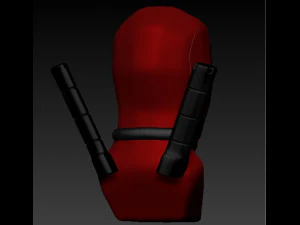 mascarado com espadas Modelo 3D