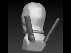 mascarado com espadas Modelo 3D