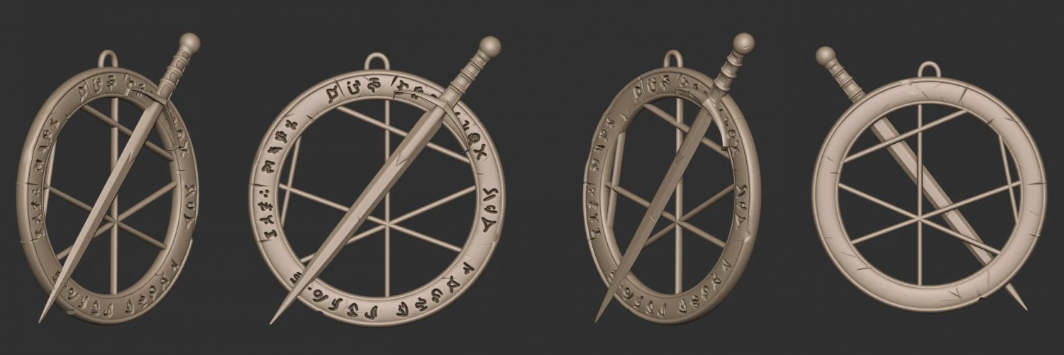 sword and runes 3D Print Model .c4d .max .obj .3ds .fbx .stl .blend 