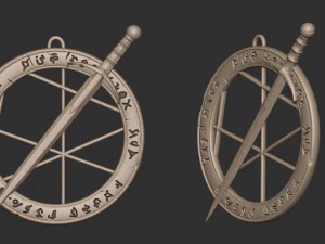 sword and runes 3D Print Model