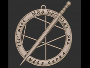 sword and runes 3D Print Model