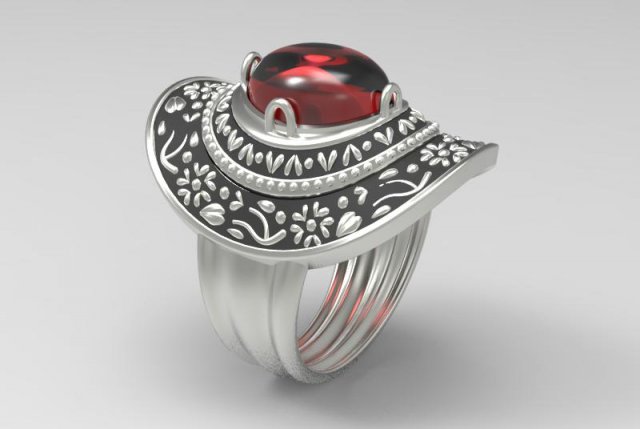 silver ring yoke hat Modello di stampa 3D .c4d .max .obj .3ds .fbx .stl .blend 