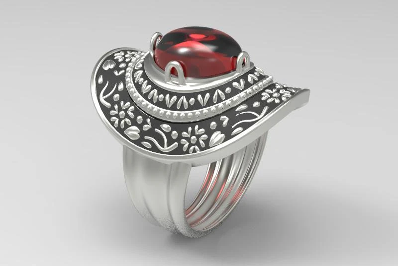 silver ring yoke hat 3D Print Model .c4d .max .obj .3ds .fbx .stl .blend 
