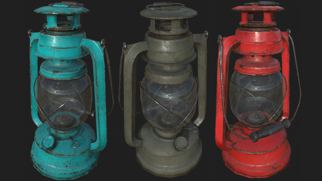 oil lanterns pbr 3D 模型 .c4d .max .obj .3ds .fbx .stl .blend 