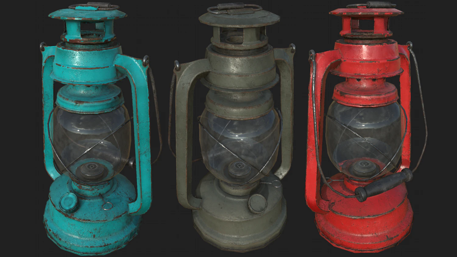 oil lanterns pbr 3D Model .c4d .max .obj .3ds .fbx .stl .blend 
