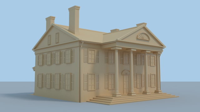connecticut house 3D Model .c4d .max .obj .3ds .fbx .stl .blend 