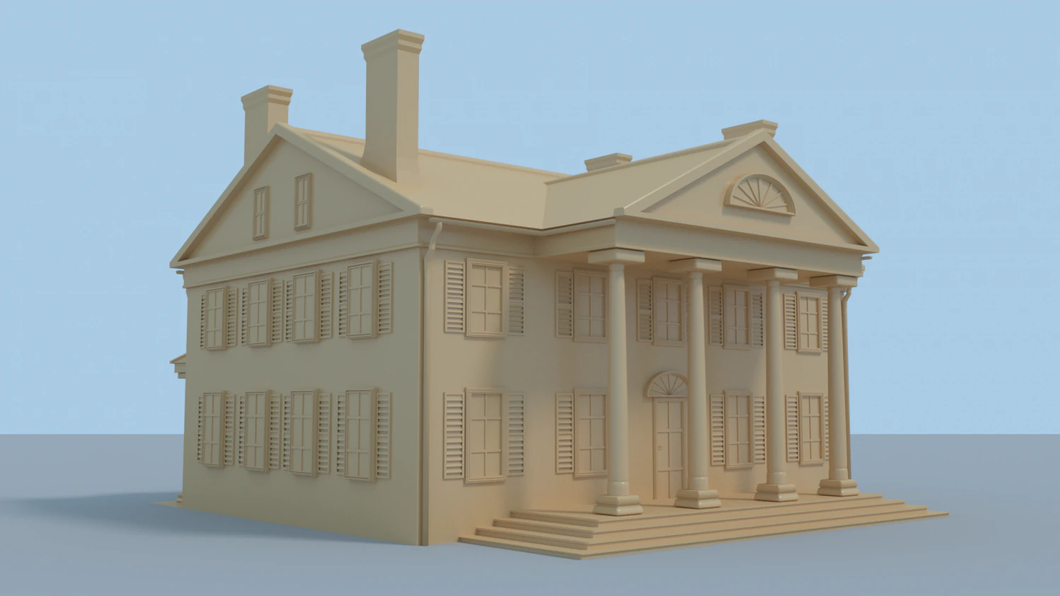 connecticut house 3D Model .c4d .max .obj .3ds .fbx .stl .blend