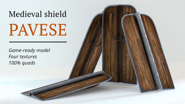 pavese shield 3D Modell .c4d .max .obj .3ds .fbx .stl .blend