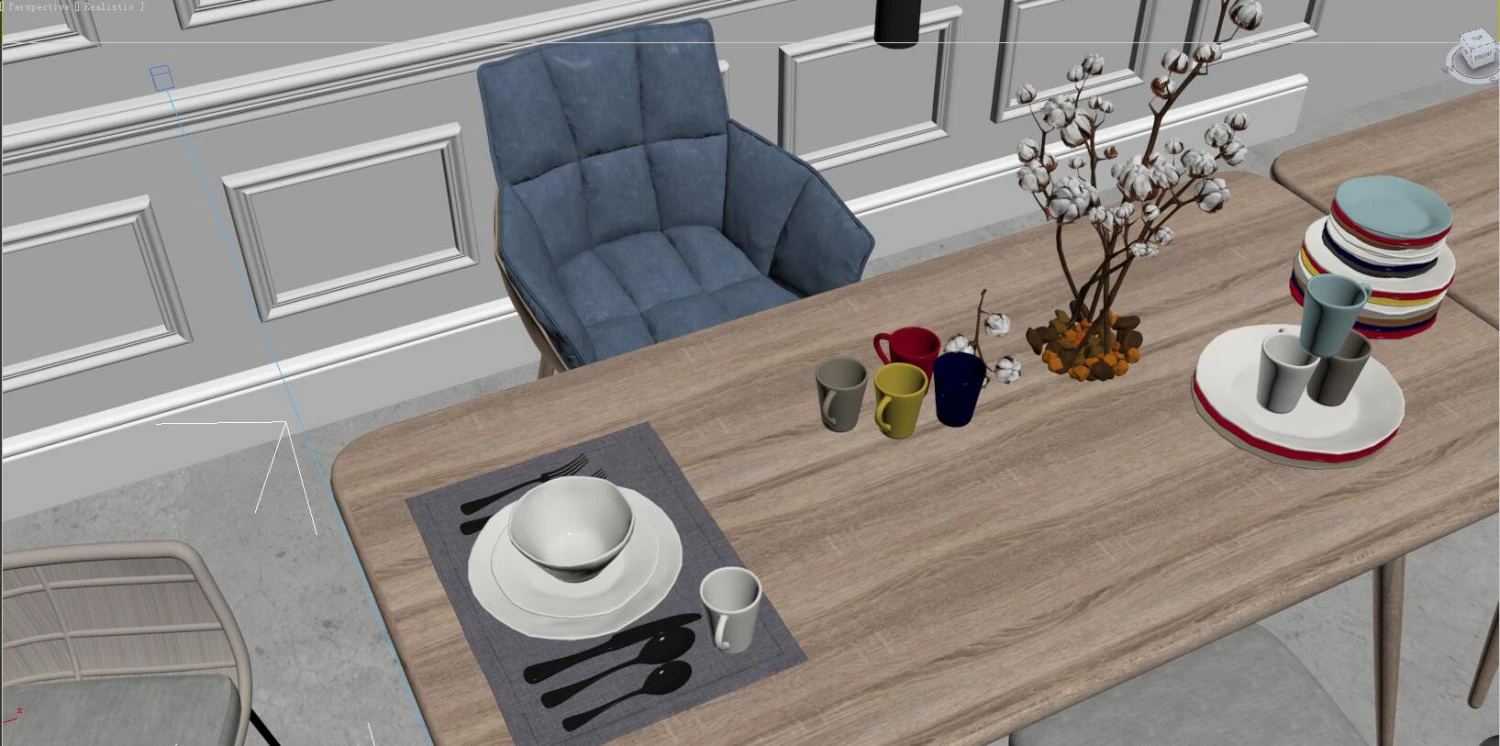modern home table chair 3D Model .c4d .max .obj .3ds .fbx .stl .blend 