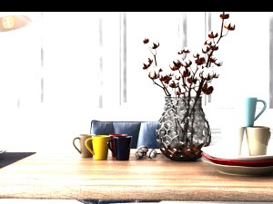 modern home table chair 3D मॉडल