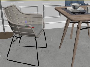 modern home table chair 3D मॉडल