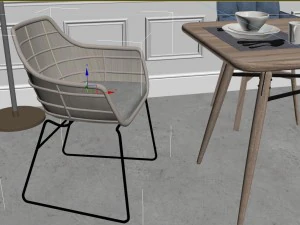 modern home table chair 3D Model
