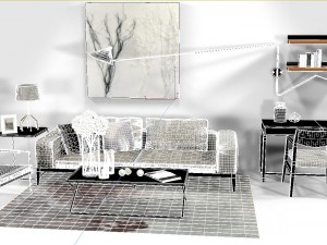simple style sofa 3D 模型