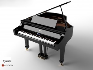 roland grand piano 3D Model