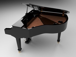 roland grand piano 3D 모델