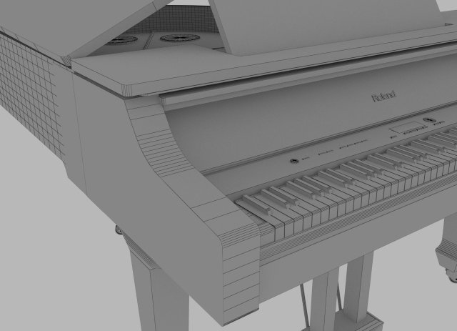 roland grand piano 3D Model in Piyano 3DExport