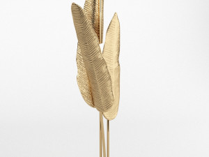banana leaf golden floor lamp 3D 모델