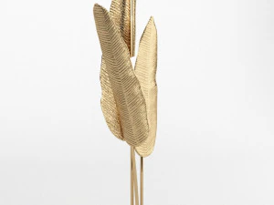 Lampada da terra dorata con foglia di banana Modello 3D
