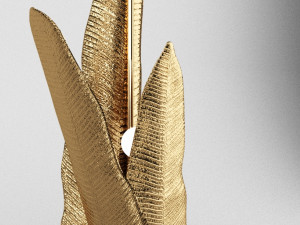 banana leaf golden floor lamp 3D 模型