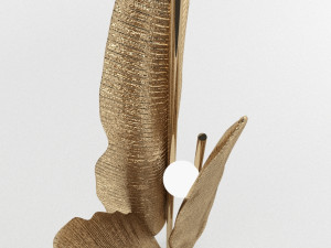 banana leaf golden floor lamp 3D 模型