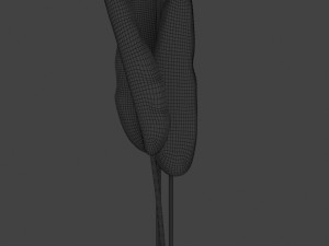 banana leaf golden floor lamp 3D 模型