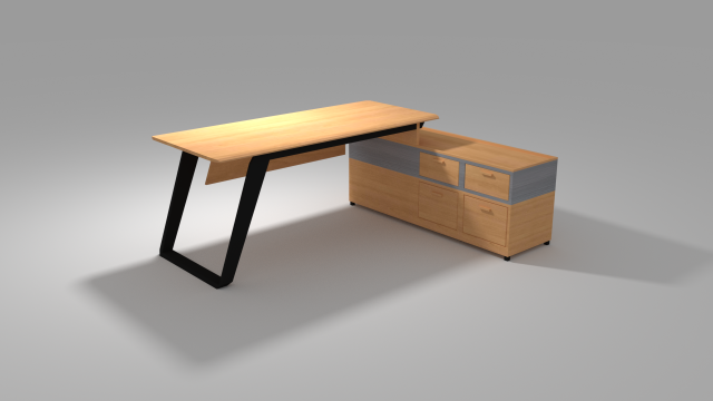 executive desk 3D Model .c4d .max .obj .3ds .fbx .stl .blend 