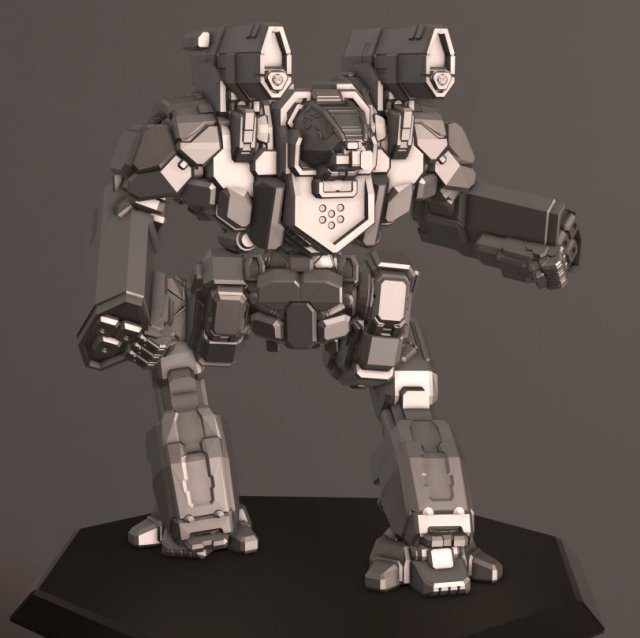 robot mechwarrior bas-prime 4 3D Baskı Modeli .c4d .max .obj .3ds .fbx .stl .blend 